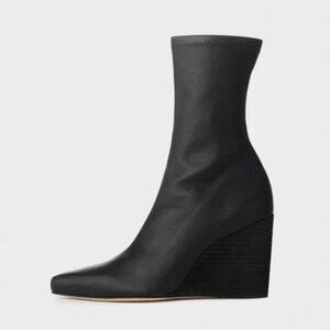 Rag & Bone Phoenix Leather Wedge Boots Black US8